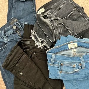 Set of 4 skinny jeans / J.Crew + Madewell + BR